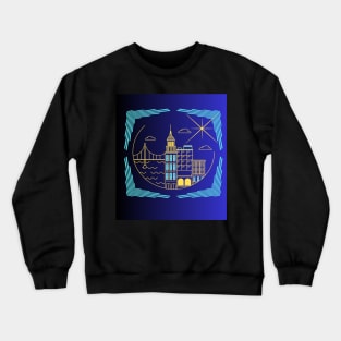 Town under a frame Crewneck Sweatshirt